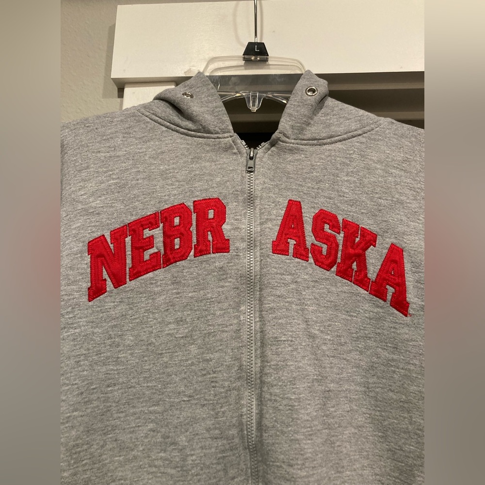 Nebraska Gray and Red Women's Hoodie